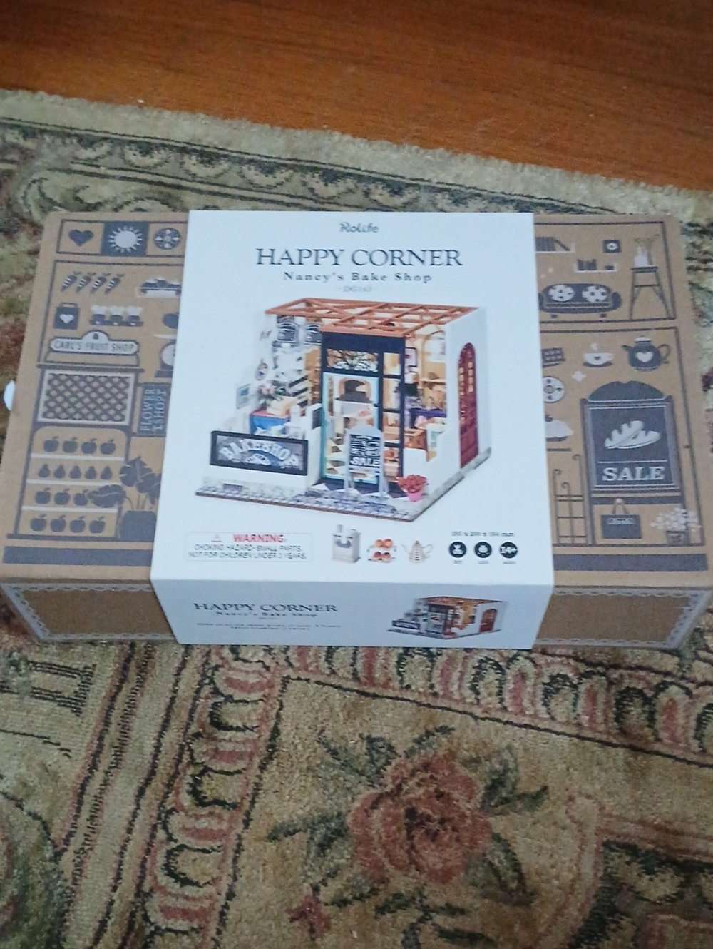 Happy Corner Nancy's Bake Shop Miniature Kit - White & Brown Box